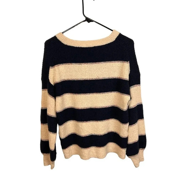 Madewell Striped Lakeville Pullover Sweater in Bone, Size S - Picture 9 of 14